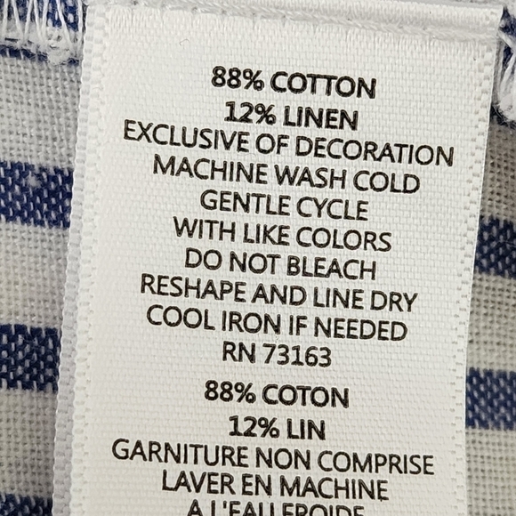 Melissa Paige Women’s Plunge V Neck Linen Baloon Sleeve Top Blouse Blue Size Med - Picture 10 of 10